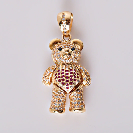 1.4 in Heart Teddy Bear Charm