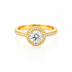 Golden Double Halo Ring