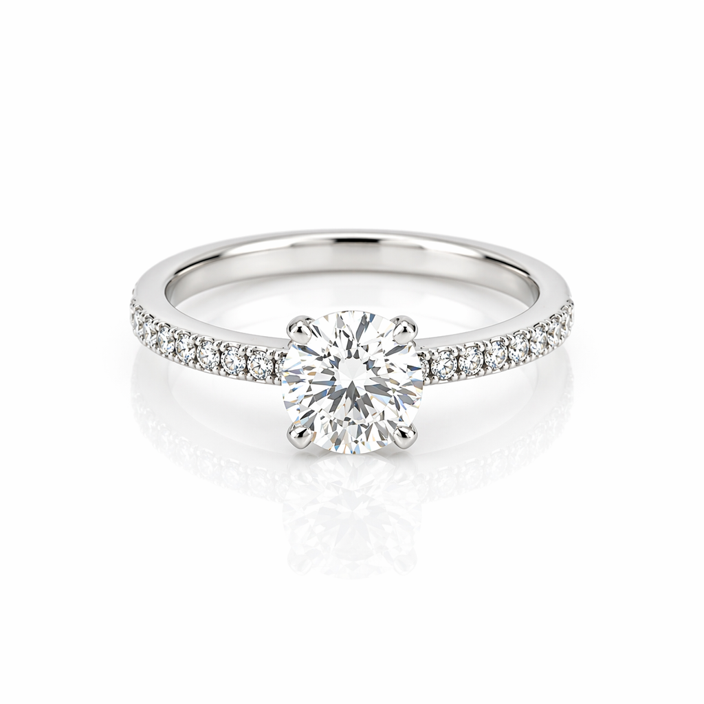 Pavé Solitaire Engagement Ring