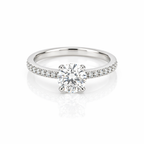 Pavé Solitaire Engagement Ring