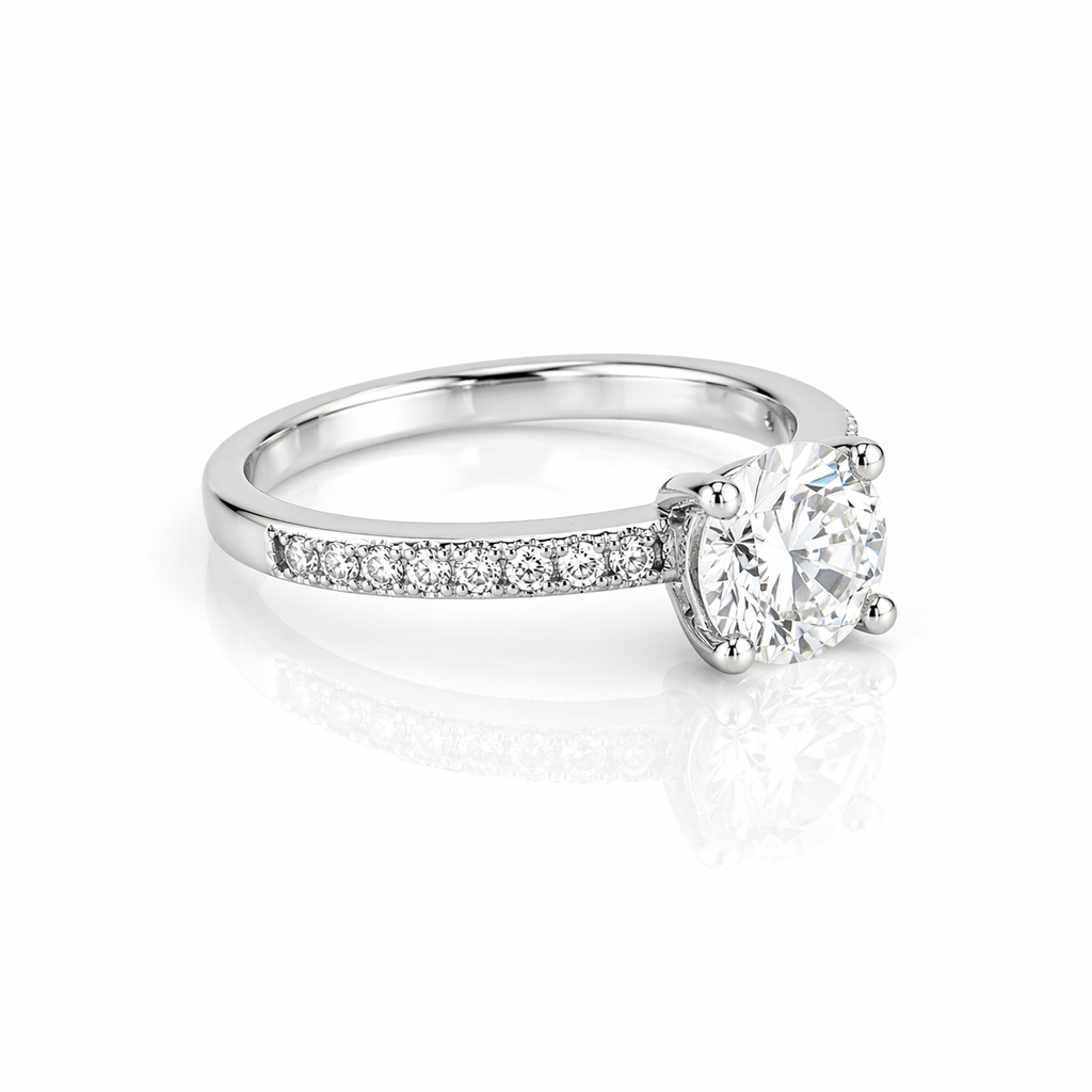 Pavé Solitaire Engagement Ring