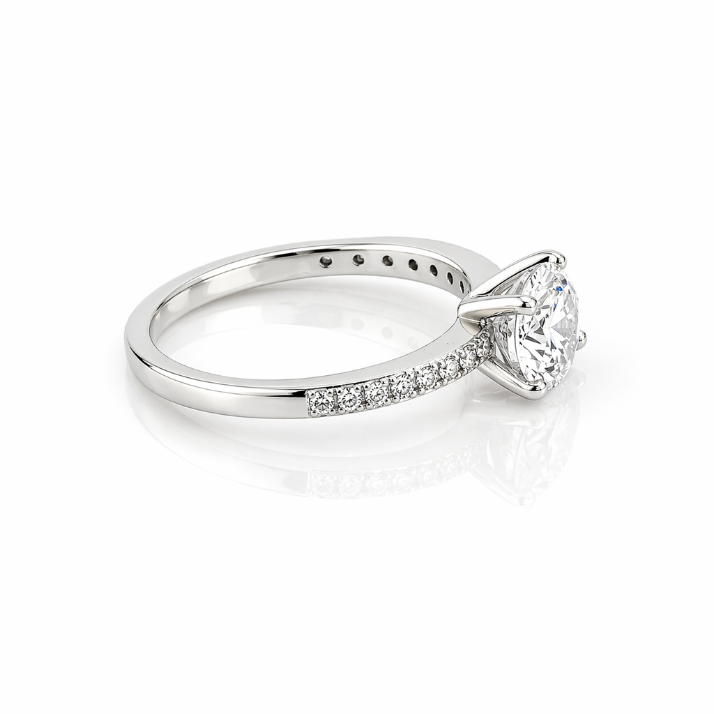 Pavé Solitaire Engagement Ring