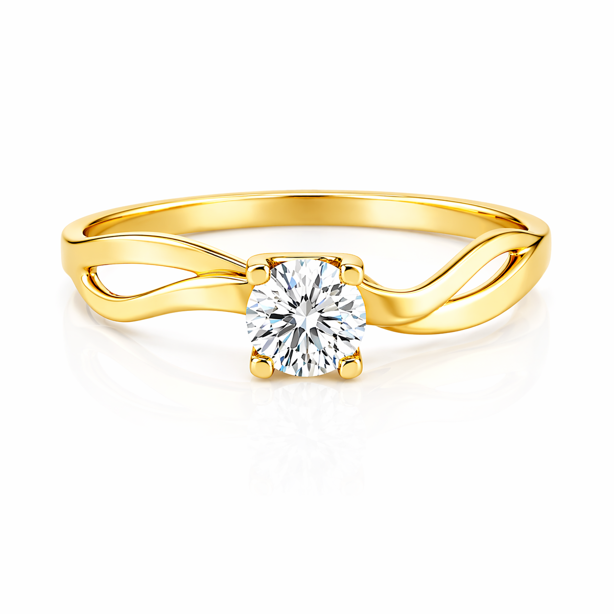 Intertwined Solitaire Ring 0.50ct