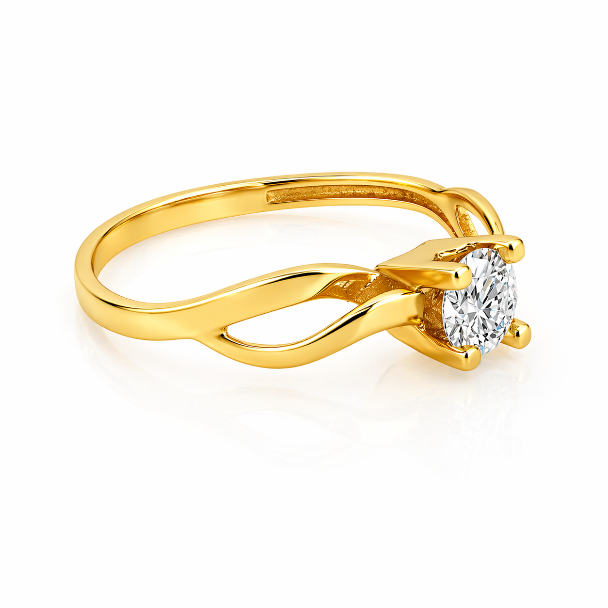 Intertwined Solitaire Ring 0.50ct