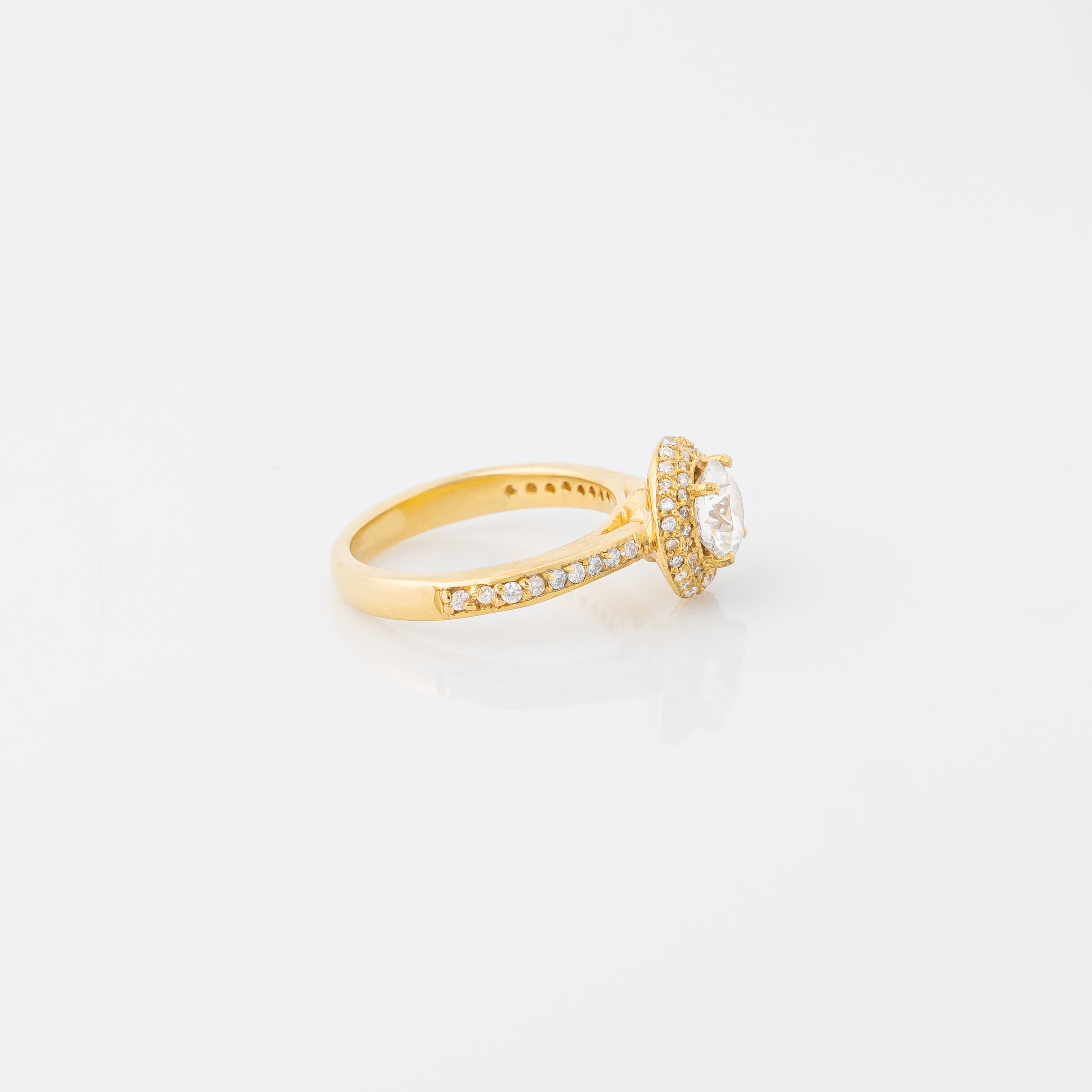 Golden Double Halo Ring
