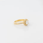 Golden Double Halo Ring