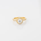Golden Double Halo Ring