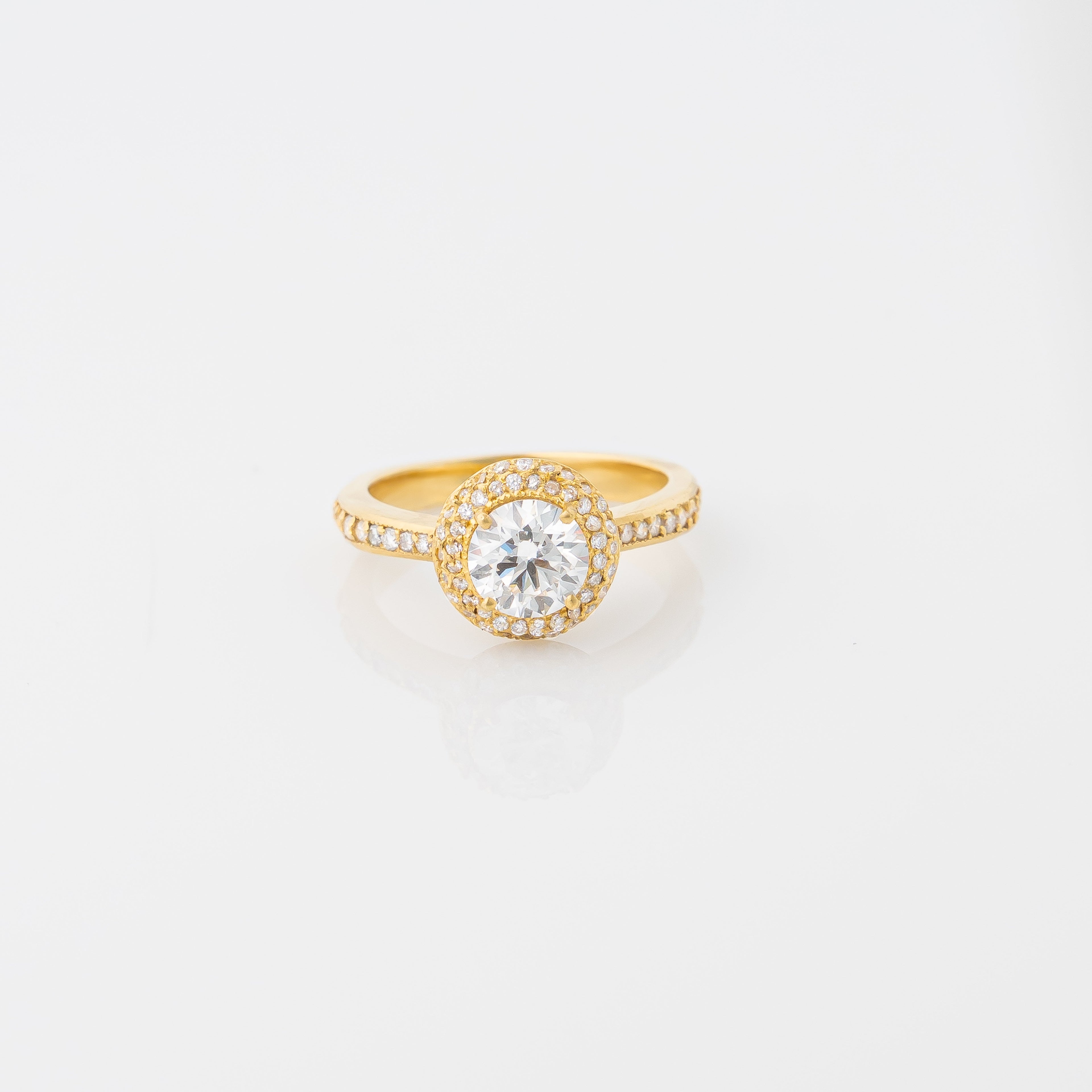 Golden Double Halo Ring