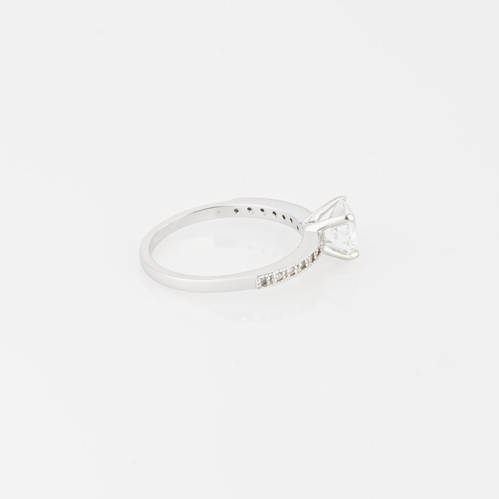 Pavé Solitaire Engagement Ring