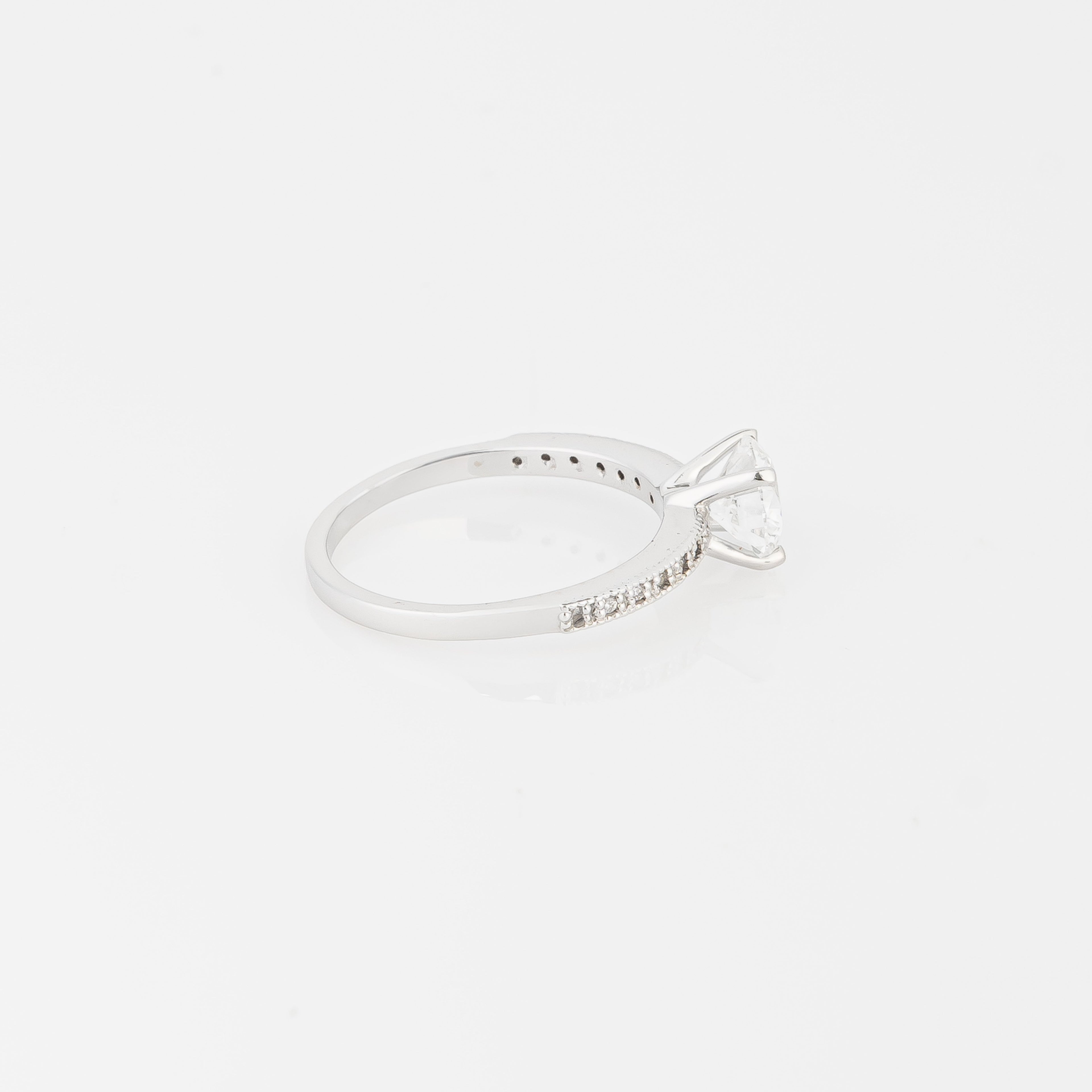 Pavé Solitaire Engagement Ring