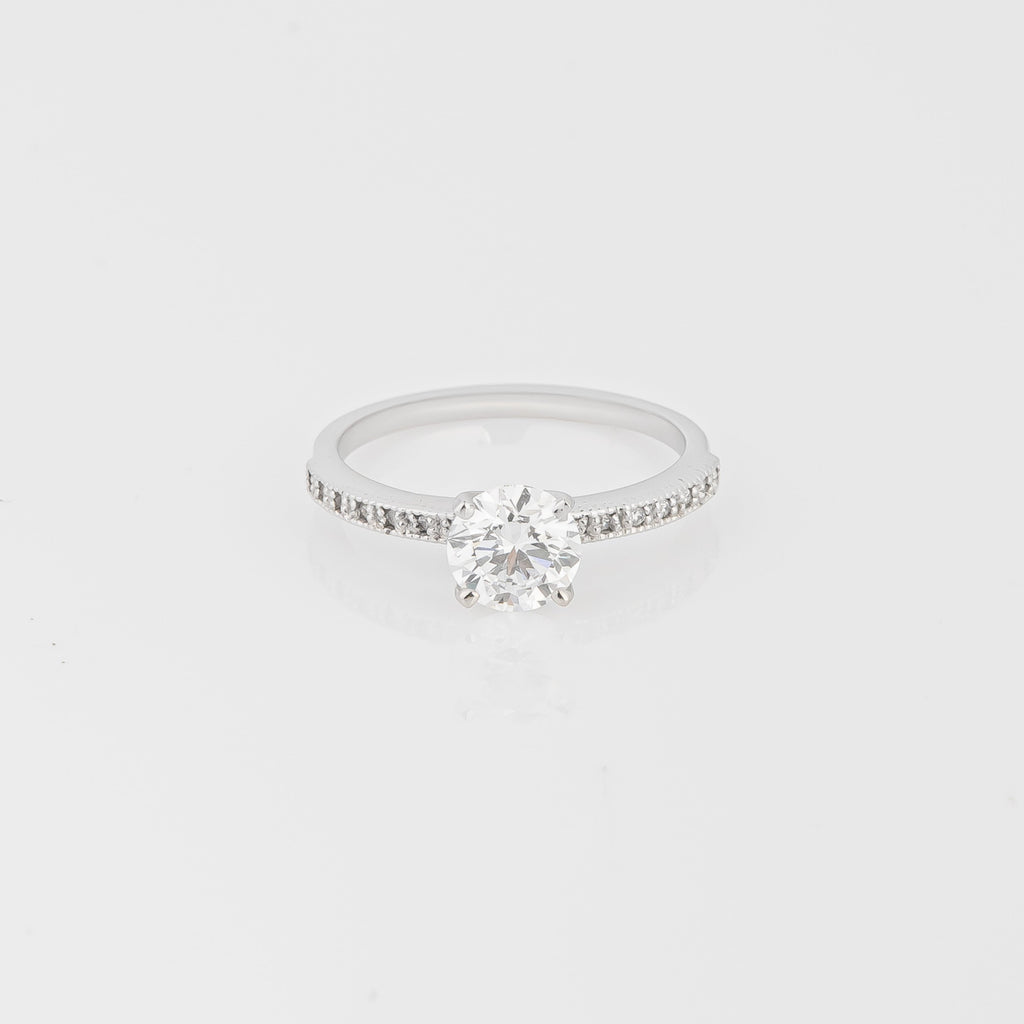 Pavé Solitaire Engagement Ring