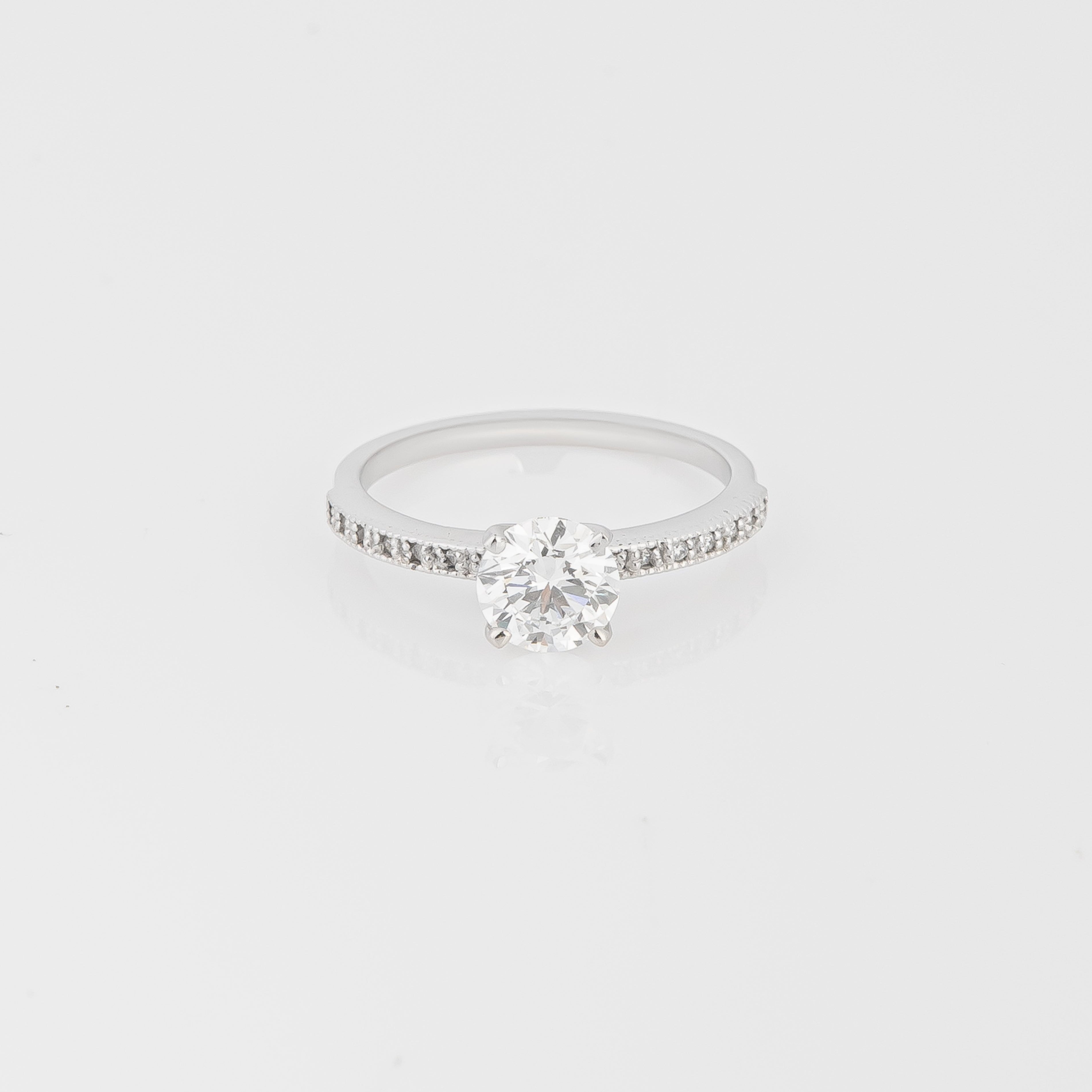 Pavé Solitaire Engagement Ring