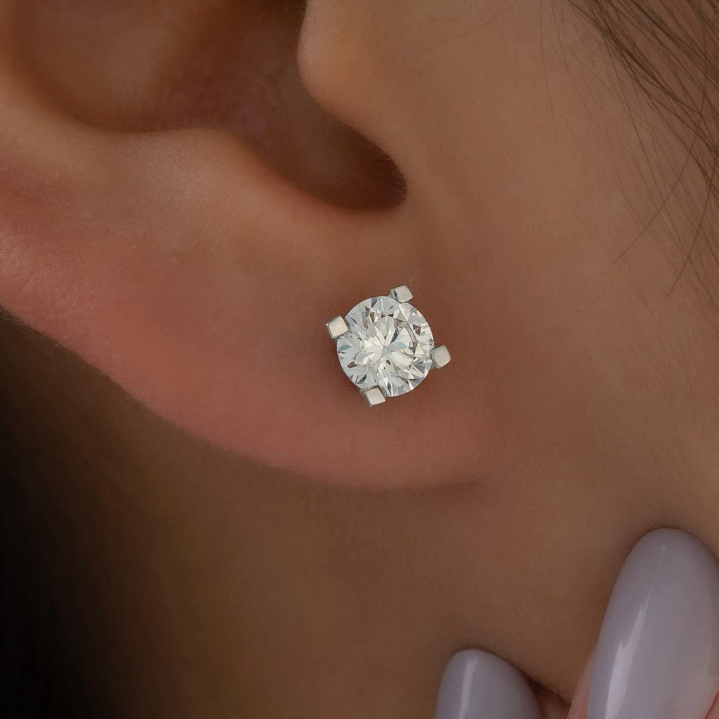 Round Brilliant Solitaire Studs – 0.75ct Each