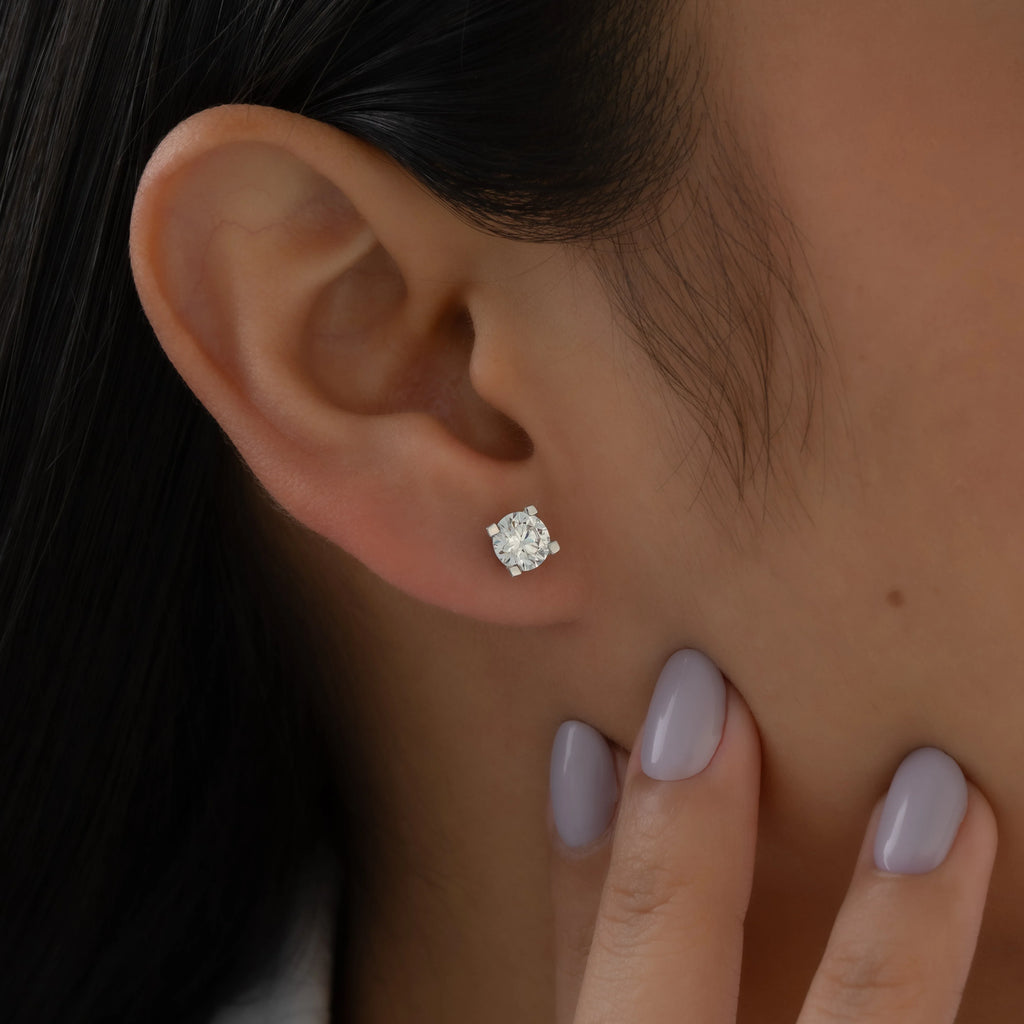 Round Brilliant Solitaire Studs – 0.75ct Each
