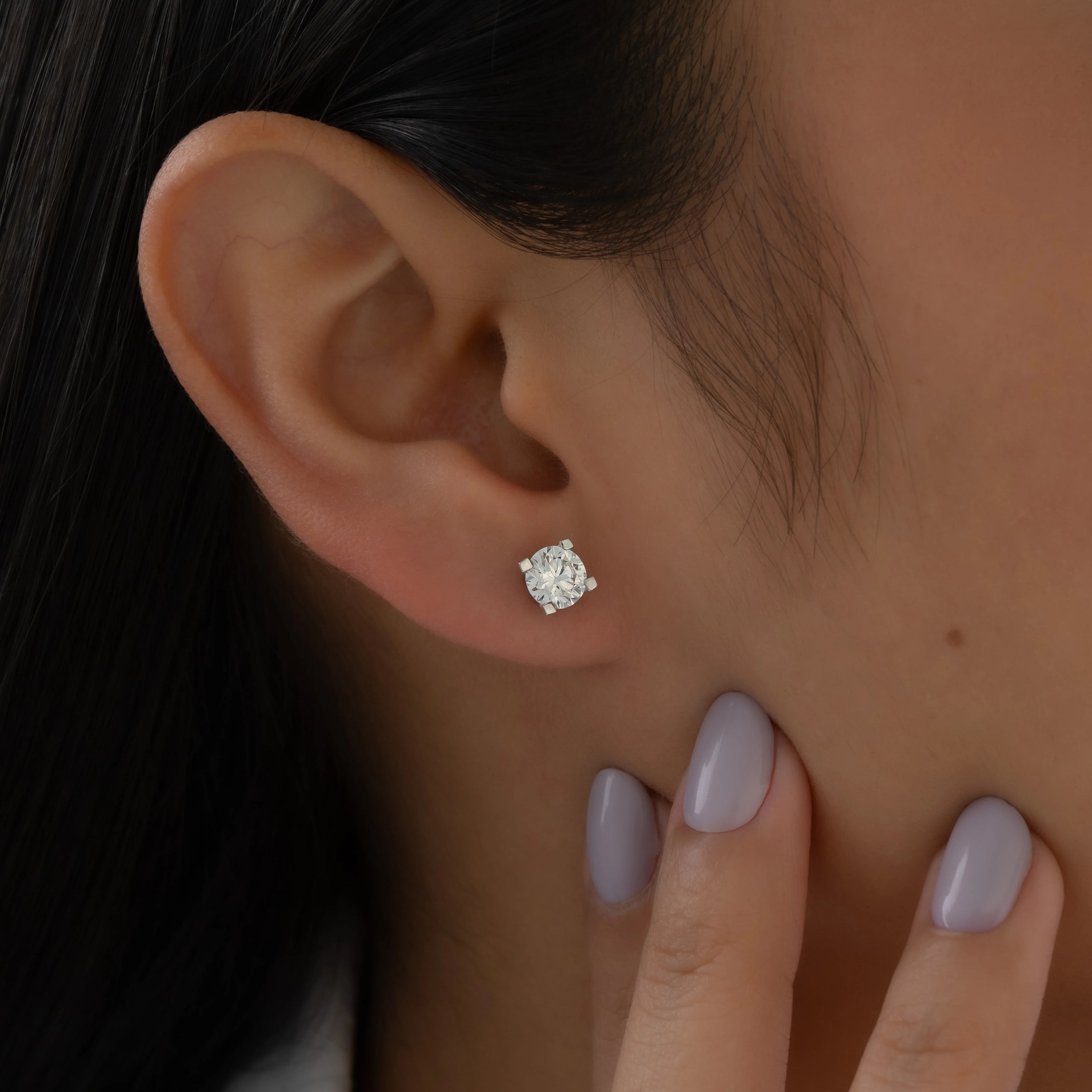 Round Brilliant Solitaire Studs – 0.75ct Each